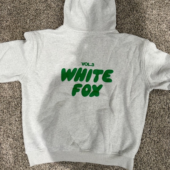 White Fox Volume 3 Gray Hoodie with Green Logo - Picture 2 of 3